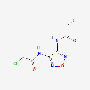 molecular formula C6H6Cl2N4O3 B12047582 Furazan, 3,4-bis(chloroacetylamino)- 