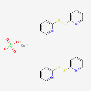 molecular formula C20H16ClCuN4O4S4 B1204770 Bis(bis(2-pyridyl)disulfide)copper(I)perchlorate CAS No. 58659-46-4