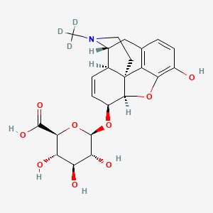 molecular formula C23H27NO9 B12047728 Morphine-D3 6ss-D-Glucuronide; ss-D-Glucopyranosiduronic acid, (5a,6a)-7,8-didehydro-4,5-epoxy-3-hydroxy-17-(methyl-d3)morphinan-6-yl (9CI); (5a,6a)-7,8-Didehydro-4,5-epoxy-3-hydroxy-17-methyl-d3-morphinan-6-yl ss-D-Glucopyranosiduronic Acid; Morphine-d3 6-O-Glucuronide; Morphine-d3 6-Glucuronide; Morphine-d3 Glucuronide 