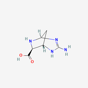 molecular formula C6H10N4O2 B1204775 (1s,5r,7s)-3-Amino-2,4,6-triazabicyclo[3.2.1]oct-3-ene-7-carboxylic acid CAS No. 24250-74-6