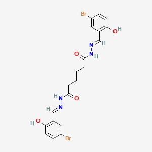 molecular formula C20H20Br2N4O4 B12047789 N'~1~,N'~6~-bis[(E)-(5-bromo-2-hydroxyphenyl)methylidene]hexanedihydrazide 