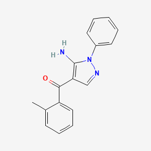 molecular formula C17H15N3O B12047828 (5-Amino-1-phenyl-1H-pyrazol-4-YL)(O-tolyl)methanone CAS No. 618091-04-6