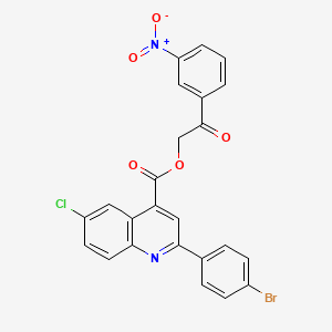 2-(3-Nitrophenyl)-2-oxoethyl 2-(4-bromophenyl)-6-chloro-4-quinolinecarboxylate