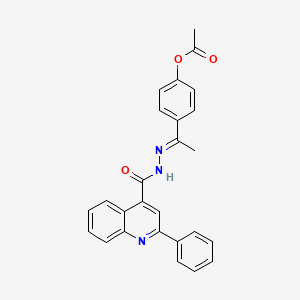 4-(N-((2-Phenyl-4-quinolinyl)carbonyl)ethanehydrazonoyl)phenyl acetate