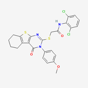 N-(2,6-dichlorophenyl)-2-{[3-(4-methoxyphenyl)-4-oxo-3,4,5,6,7,8-hexahydro[1]benzothieno[2,3-d]pyrimidin-2-yl]sulfanyl}acetamide