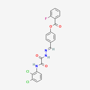 4-(2-((2,3-Dichloroanilino)(oxo)acetyl)carbohydrazonoyl)phenyl 2-fluorobenzoate