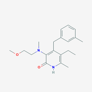 molecular formula C20H28N2O2 B1204794 5-Ethyl-3-[(2-methoxyethyl)methylamino]-6-methyl-4-(3-methylbenzyl)pyridin-2(1H)-one 