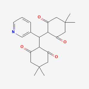 molecular formula C22H27NO4 B1204797 2-[(4,4-二甲基-2,6-二氧代环己基)-(3-吡啶基)甲基]-5,5-二甲基环己烷-1,3-二酮 