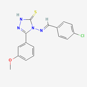 4-((4-Chlorobenzylidene)amino)-5-(3-methoxyphenyl)-4H-1,2,4-triazole-3-thiol