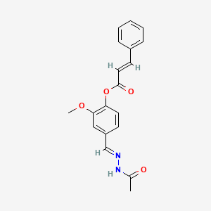 [4-[(E)-(acetylhydrazinylidene)methyl]-2-methoxyphenyl] (E)-3-phenylprop-2-enoate