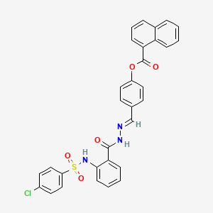 4-(2-(2-(((4-CL-PH)Sulfonyl)amino)benzoyl)carbohydrazonoyl)phenyl 1-naphthoate