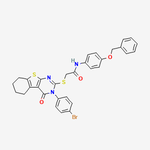 N-[4-(benzyloxy)phenyl]-2-{[3-(4-bromophenyl)-4-oxo-3,4,5,6,7,8-hexahydro[1]benzothieno[2,3-d]pyrimidin-2-yl]sulfanyl}acetamide