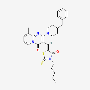 2-(4-Benzyl-1-piperidinyl)-9-methyl-3-[(Z)-(4-oxo-3-pentyl-2-thioxo-1,3-thiazolidin-5-ylidene)methyl]-4H-pyrido[1,2-A]pyrimidin-4-one