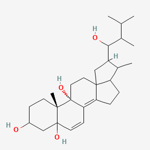 molecular formula C28H44O4 B1204837 18,22-Cycloergosta-6,8(14)-diene-3,5,9,23-tetrol 