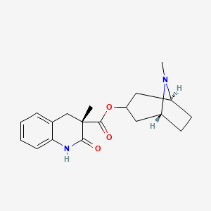 molecular formula C19H24N2O3 B1204838 [(1R,5S)-8-methyl-8-azabicyclo[3.2.1]octan-3-yl] (3S)-3-methyl-2-oxo-1,4-dihydroquinoline-3-carboxylate CAS No. 164575-86-4