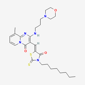 9-methyl-2-{[3-(4-morpholinyl)propyl]amino}-3-[(Z)-(3-octyl-4-oxo-2-thioxo-1,3-thiazolidin-5-ylidene)methyl]-4H-pyrido[1,2-a]pyrimidin-4-one