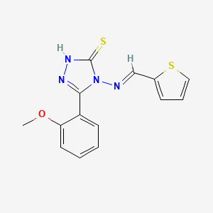 5-(2-Methoxyphenyl)-4-((thiophen-2-ylmethylene)amino)-4H-1,2,4-triazole-3-thiol