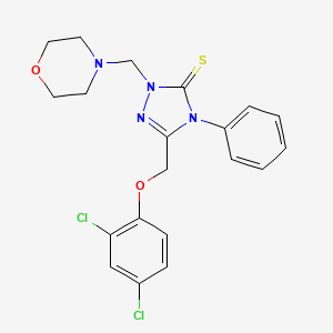 molecular formula C20H20Cl2N4O2S B12048485 5-[(2,4-Dichlorophenoxy)methyl]-2-(4-morpholinylmethyl)-4-phenyl-2,4-dihydro-3H-1,2,4-triazole-3-thione 