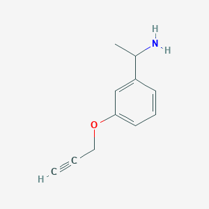 molecular formula C11H13NO B12048585 1-[3-(Prop-2-yn-1-yloxy)phenyl]ethan-1-amine 