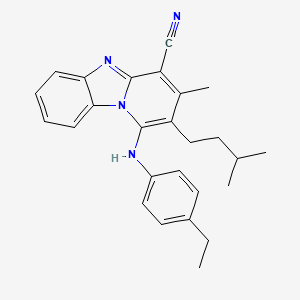 1-[(4-Ethylphenyl)amino]-3-methyl-2-(3-methylbutyl)pyrido[1,2-a]benzimidazole-4-carbonitrile