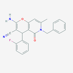 2-amino-6-benzyl-4-(2-fluorophenyl)-7-methyl-5-oxo-5,6-dihydro-4H-pyrano[3,2-c]pyridine-3-carbonitrile