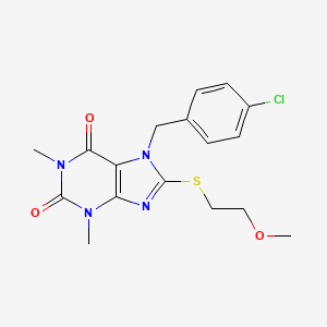 7-(4-chlorobenzyl)-8-[(2-methoxyethyl)sulfanyl]-1,3-dimethyl-3,7-dihydro-1H-purine-2,6-dione