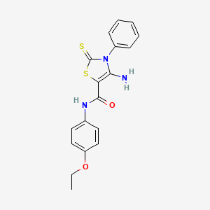 4-amino-N-(4-ethoxyphenyl)-3-phenyl-2-sulfanylidene-2,3-dihydro-1,3-thiazole-5-carboxamide