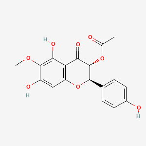 molecular formula C18H16O8 B1204894 6-Methoxyaromadendrin 3-O-acetate CAS No. 130926-71-5