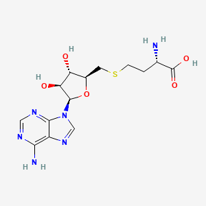 molecular formula C14H20N6O5S B1204910 9H-Purin-6-amine, 9-(5-S-(3-amino-3-carboxypropyl)-5-thio-beta-D-arabinofuranosyl)-, (S)- CAS No. 55267-52-2