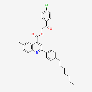 2-(4-Chlorophenyl)-2-oxoethyl 2-(4-heptylphenyl)-6-methylquinoline-4-carboxylate