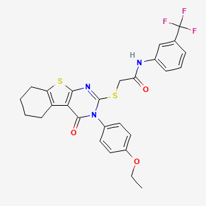 2-[[3-(4-ethoxyphenyl)-4-oxo-5,6,7,8-tetrahydro-[1]benzothiolo[2,3-d]pyrimidin-2-yl]sulfanyl]-N-[3-(trifluoromethyl)phenyl]acetamide