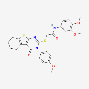 N-(3,4-dimethoxyphenyl)-2-{[3-(4-methoxyphenyl)-4-oxo-3,4,5,6,7,8-hexahydro[1]benzothieno[2,3-d]pyrimidin-2-yl]sulfanyl}acetamide