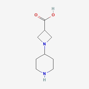 molecular formula C9H16N2O2 B12049259 1-Piperidin-4-ylazetidine-3-carboxylic acid 