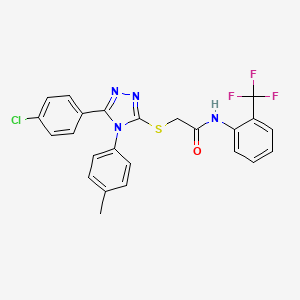 2-{[5-(4-chlorophenyl)-4-(4-methylphenyl)-4H-1,2,4-triazol-3-yl]sulfanyl}-N-[2-(trifluoromethyl)phenyl]acetamide