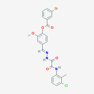 [4-[(E)-[[2-(3-chloro-2-methylanilino)-2-oxoacetyl]hydrazinylidene]methyl]-2-methoxyphenyl] 3-bromobenzoate