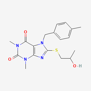 8-[(2-hydroxypropyl)sulfanyl]-1,3-dimethyl-7-(4-methylbenzyl)-3,7-dihydro-1H-purine-2,6-dione