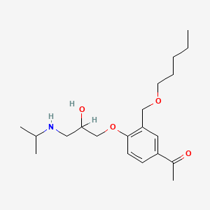 molecular formula C20H33NO4 B1204940 1-(4-(2-Hydroxy-3-((1-methylethyl)amino)propoxy)-3-(pentyloxymethyl)phenyl)ethanone CAS No. 104450-14-8