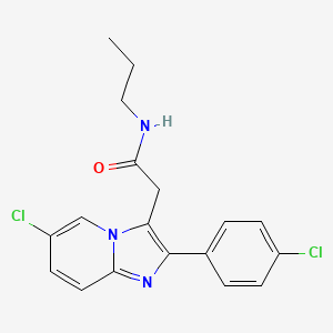 molecular formula C18H17Cl2N3O B1204947 2-[6-Chloro-2-(4-chlorophenyl)imidazo[1,2-a]pyridin-3-yl]-n-propylacetamide CAS No. 82622-62-6