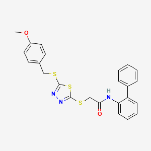 N-(biphenyl-2-yl)-2-({5-[(4-methoxybenzyl)sulfanyl]-1,3,4-thiadiazol-2-yl}sulfanyl)acetamide