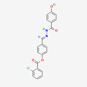 4-{(E)-[2-(4-hydroxybenzoyl)hydrazono]methyl}phenyl 2-chlorobenzoate