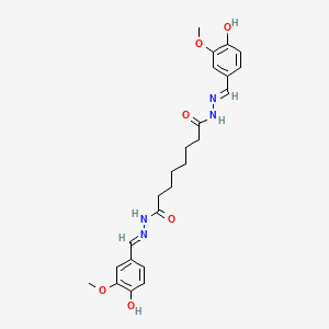 molecular formula C24H30N4O6 B12049488 N'~1~,N'~8~-bis[(E)-(4-hydroxy-3-methoxyphenyl)methylidene]octanedihydrazide 