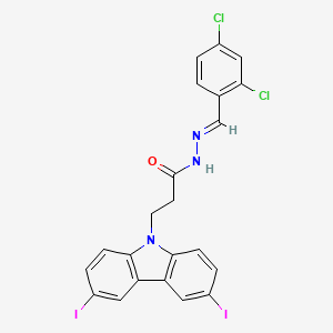 molecular formula C22H15Cl2I2N3O B12049492 N'-(2,4-Dichlorobenzylidene)-3-(3,6-diiodo-9H-carbazol-9-YL)propanohydrazide 