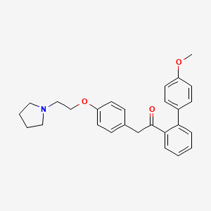 molecular formula C27H29NO3 B1204955 2-(4-Methoxyphenyl)-4'-(2-(1-pyrrolidinyl)ethoxy)deoxybenzoin CAS No. 87198-64-9