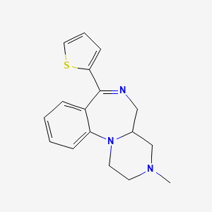 B1204956 3-Methyl-7-(2-thienyl)-1,2,3,4,4a,5-hexahydropyrazino(1,2-a)(1,4)benzodiazepine CAS No. 87566-34-5