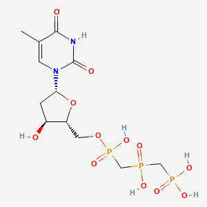 molecular formula C12H21N2O12P3 B1204960 alpha,beta,beta,gamma-Dimethylenedeoxythymidine 5'-triphosphate CAS No. 90094-77-2