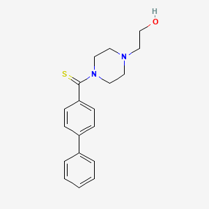 molecular formula C19H22N2OS B1204966 [4-(2-Hydroxyethyl)-1-piperazinyl]-(4-phenylphenyl)methanethione 