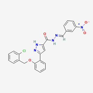 3-{2-[(2-chlorobenzyl)oxy]phenyl}-N'-[(E)-(3-nitrophenyl)methylidene]-1H-pyrazole-5-carbohydrazide