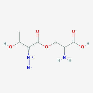 molecular formula C7H11N3O5 B1204969 2-Diazo-3-hydroxybutanoic acid 2-amino-2-carboxyethyl ester 