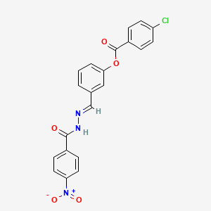 [3-[(E)-[(4-nitrobenzoyl)hydrazinylidene]methyl]phenyl] 4-chlorobenzoate