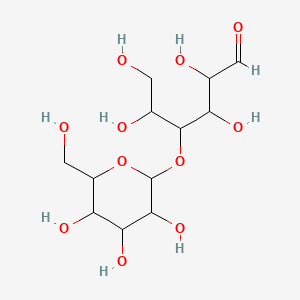molecular formula C12H22O11 B1204974 2,3,5,6-Tetrahydroxy-4-[3,4,5-trihydroxy-6-(hydroxymethyl)oxan-2-yl]oxyhexanal 
